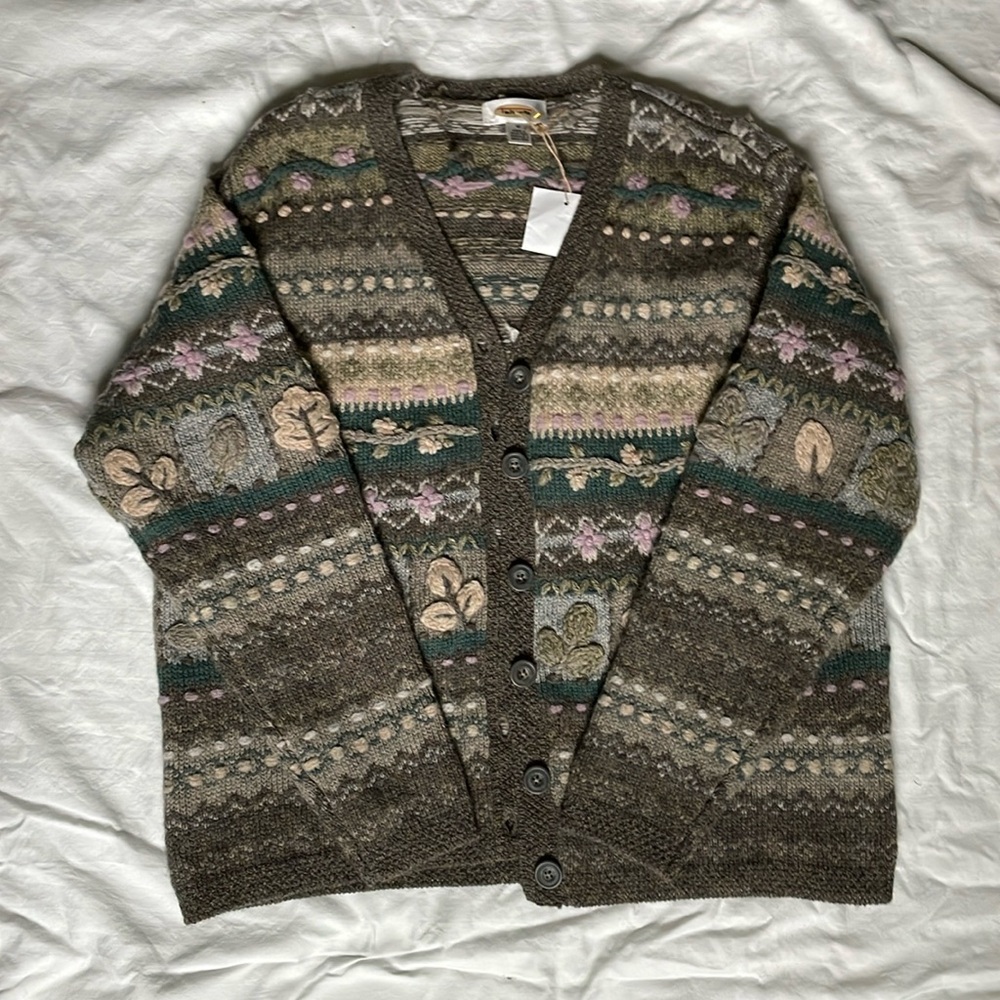 Vtg Talbots Women’s M 100%Wool Knit Cardigan
